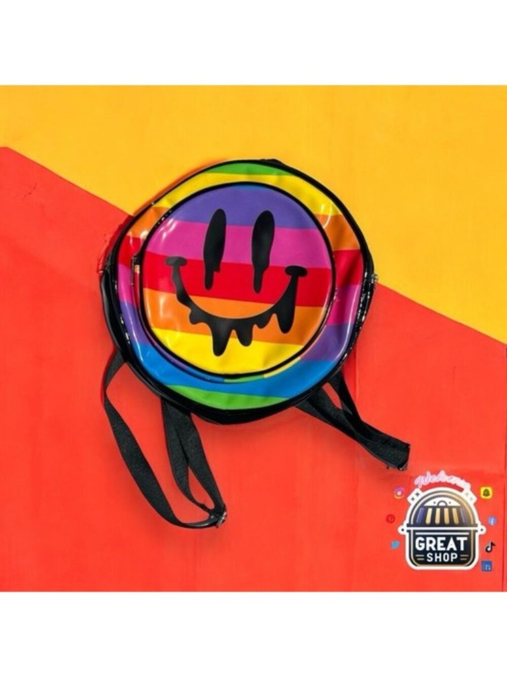 Club Exx Melty Magic Happy Face Backpack Bag Colorful